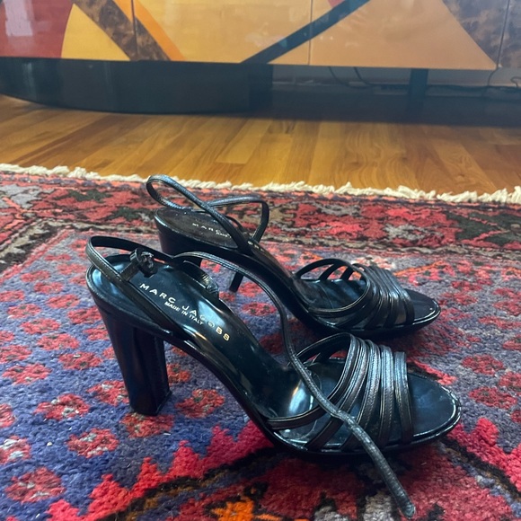 Vintage Marc Jacobs Black Open Toe Heels Size 6 - Picture 3 of 5